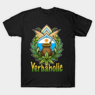 Yerbaholic Retro Bombilla for Argentinian Yerba Mate Tea Lovers T-Shirt